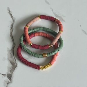 HANDMADE Fall Tones Beaded Bracelet Stack